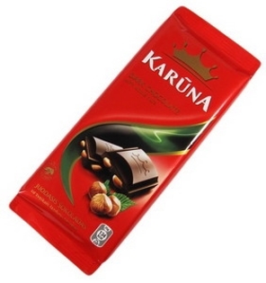 Изображение Черный шоколад с орехами, Karuna 100g