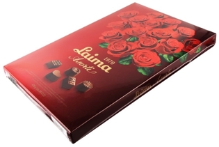 Picture of Sweets in Box "Assorti" Dark Red Roses, Laima 470/480g