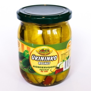 Picture of Ukininko Rojus Pickled Chilli Cucumbers 540ml