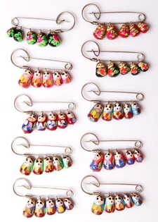 Picture of Brooch with matryoshkas, 1 pcs