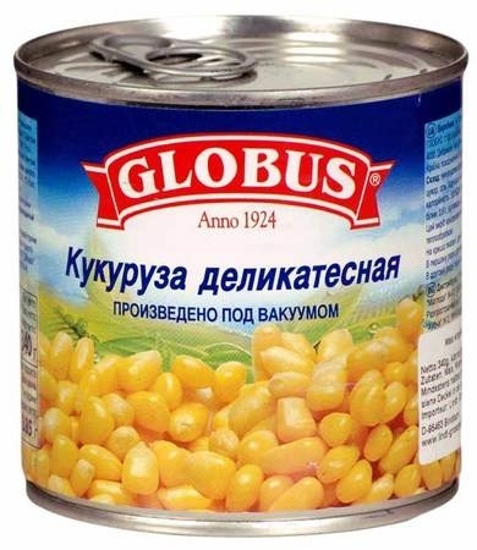 Изображение GLOBUS Кукуруза Kонсервированная 340 ml 