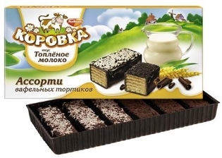Изображение Торт Коровка Tоп.Mолоко Вафельный Ассорти 180g РотФронт