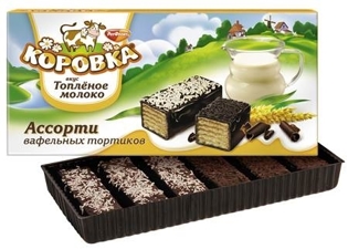 Picture of Waffers Cakes Korovka Assorti  200g Rot Front