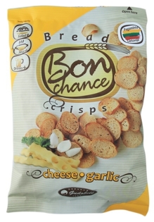 Изображение Сухарики "Bon Chance" с чесноком и сыром 110g