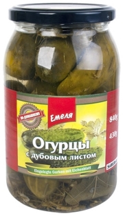 Picture of Cucumbers Pickled with Oak Leaves 900g