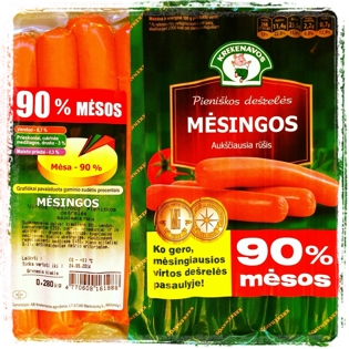 Picture of Krekenavos Mesingos Cooked Sausages 280g