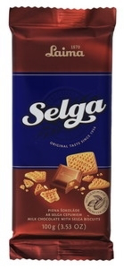 Picture of Milk Chocolate Bar With Pieces Of "Selga" Biscuits, Laima 100g