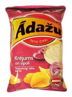 Picture of Crisps, Sour Cream And Onion "Krejums Un Sipoli", Adazu 130g