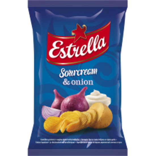 Picture of Estrella Sour Cream and Onion Flavour Crisps 130g