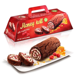 Picture of Marlenka Honey Roll with Cocoa and Raspberries 300g