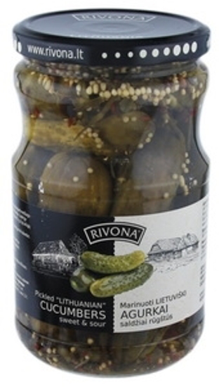 Picture of Pickled Cucumber sweet & sour "Lietuviski Marinuoti Agurkai", Rivona 700g