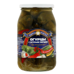 Picture of Teshchiny Recepty - Cucumbers with Hot Peppers 900ml