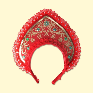 Picture of Kokoshnik "Beauty", 22.5 cm, red