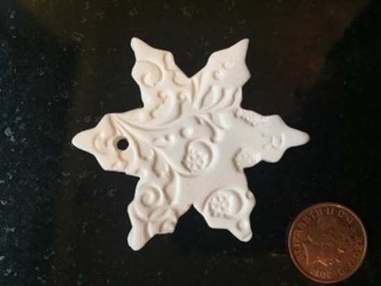 Picture of Xmas Decoration Snowflake Unglazed Porcelain  1pcs