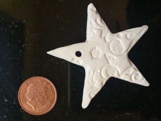 Picture of Unglazed Porcelain Xmas Decoration Star 1 pcs