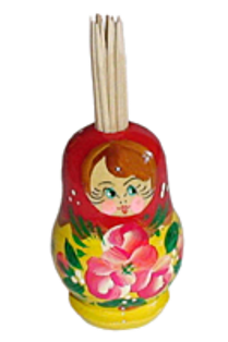 Picture of Toothpicks Holder "Matryoshka" 6 cm ,different colours
