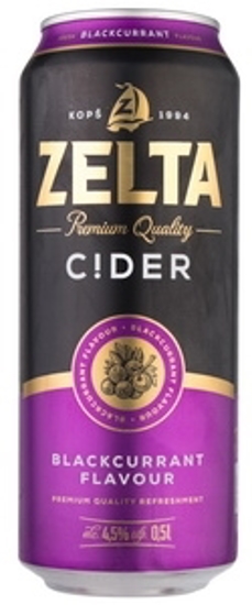 Изображение  Пивной напиток со вкусом черной смородины "Zelta" 4,5% Alc. 0.5L
