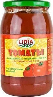 Изображение Lidia Tomatoes peeled in his own. juice 900ml