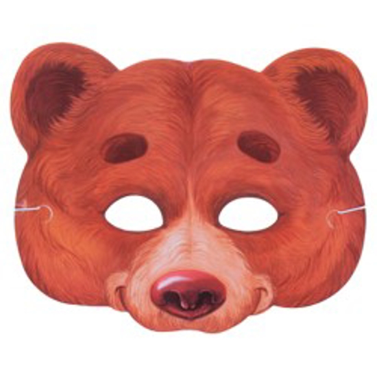 Изображение Маска "Медведь" 24 х 20 см, маска с резинкой 1шт