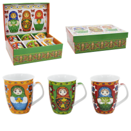 Picture of Set of 6 mugs, Matreshki, 0.35 l, gift package