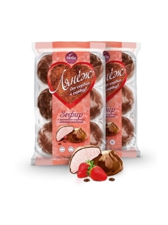 Picture of Marshmallow with strawberry flavor glazed 360g