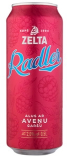 Изображение  Пивной Kоктейль - со вкусом малины "Zelta Radler" 2,0% Alc. 0.5L