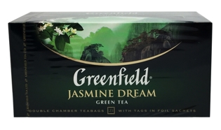 Изображение Чай Greenfield зелёный с жасмином (25 пакетиков x 2г)