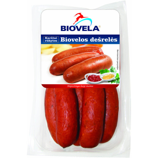 Изображение  Biovela - Сосиски Biovelos горячего копчения 570г
