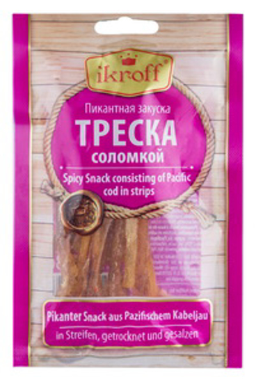 Picture of Dried, Salted And Spicy Pacific Cod Strips, Ikroff  36g