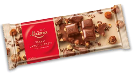 Picture of Laima Milk Chocolate with Whole Roasted Hazelnuts 200g