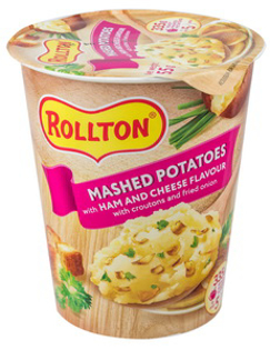 Picture of Mashed Potatoes With Ham And Cheese Flavour, Rollton  55g