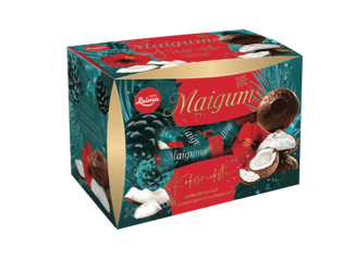 Изображение Рождественские сладости, Зефир в шоколаде с кокосом "Maigums", Laima 185g
