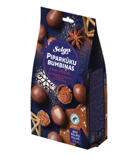 Picture of Christmas Sweets, Gingerbread Balls In Milk Chocolate "Selga" 150g