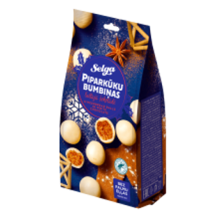 Изображение Рождественские сладости, пряничные шарики из белого шоколада, Selga 150г