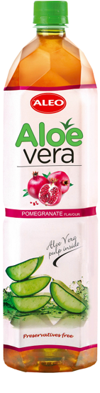 Picture of ALOE VERA Drink Pomegranate flavor with real aloe vera pieces, 1.5 L
