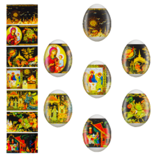 Изображение Декоративная пасхальная плёнка " Палех" 7 различных мотивов в наборе
