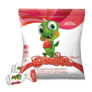 Picture of Kalev - Draakon Strawberry  Flavour Chewing Sweets 110g