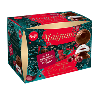 Picture of Laima - Marshmallows in Chocolate with Riga Black Balsam Cherry Filling 185g