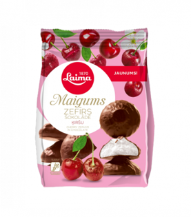 Picture of Marshmallow, Cherry Flavour In Choc.Glazing "Maigums", Laima  200g