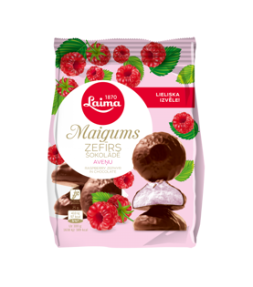 Изображение Зефир со вкусом малины в шоколадной глазури "Maigums", Laima 200г