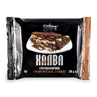 Изображение Халва подсолнечная с какао "Знаменская" 250г