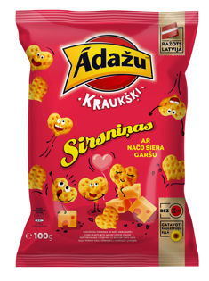 Изображение ADAZU - Кукурузные сердечки со вкусом сыра начо, 100г