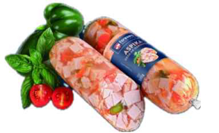 Изображение Колбаса из куриного мяса с овощами в желе 500г