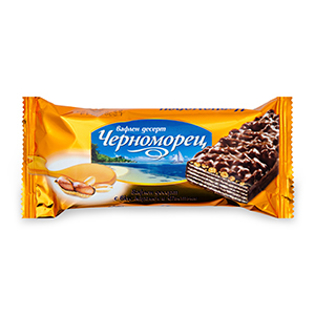 Picture of Glazed Wafers, Caramel And Peanuts, Chernomorets  75g