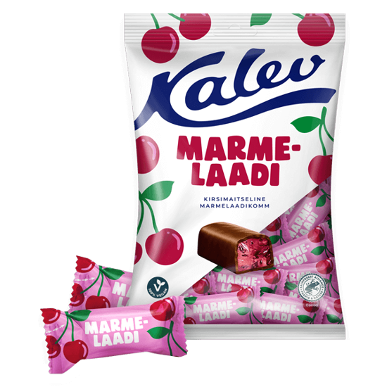 Изображение Kalev - Желейные конфеты со вкусом вишни 175г