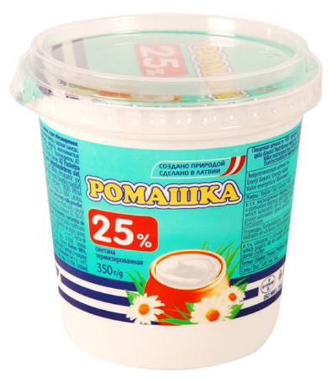 Изображение Сметана "Ромашка" 350g 25%