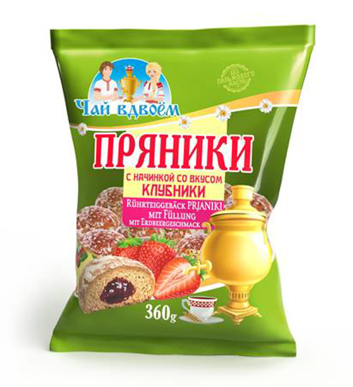 Изображение Чай вдвоём Пряники c клубничной начинкой 360g