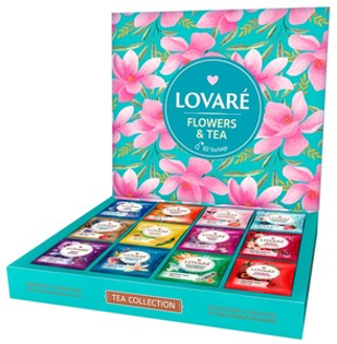 Picture of Tea, Black And Green, Set "Flowers & Tea", Lovare  (60 tea bags)