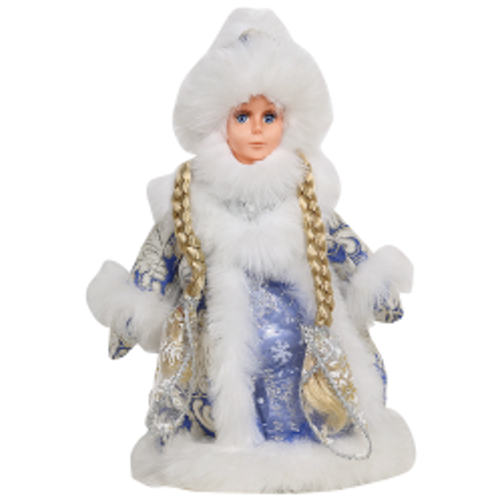 Picture of Snow Maiden figure in Blue with White and Gold Pattern, 35 cm