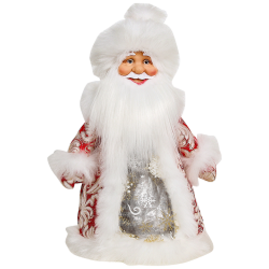 Picture of Santa Claus figure in red with white and gold ornament, 35 cm